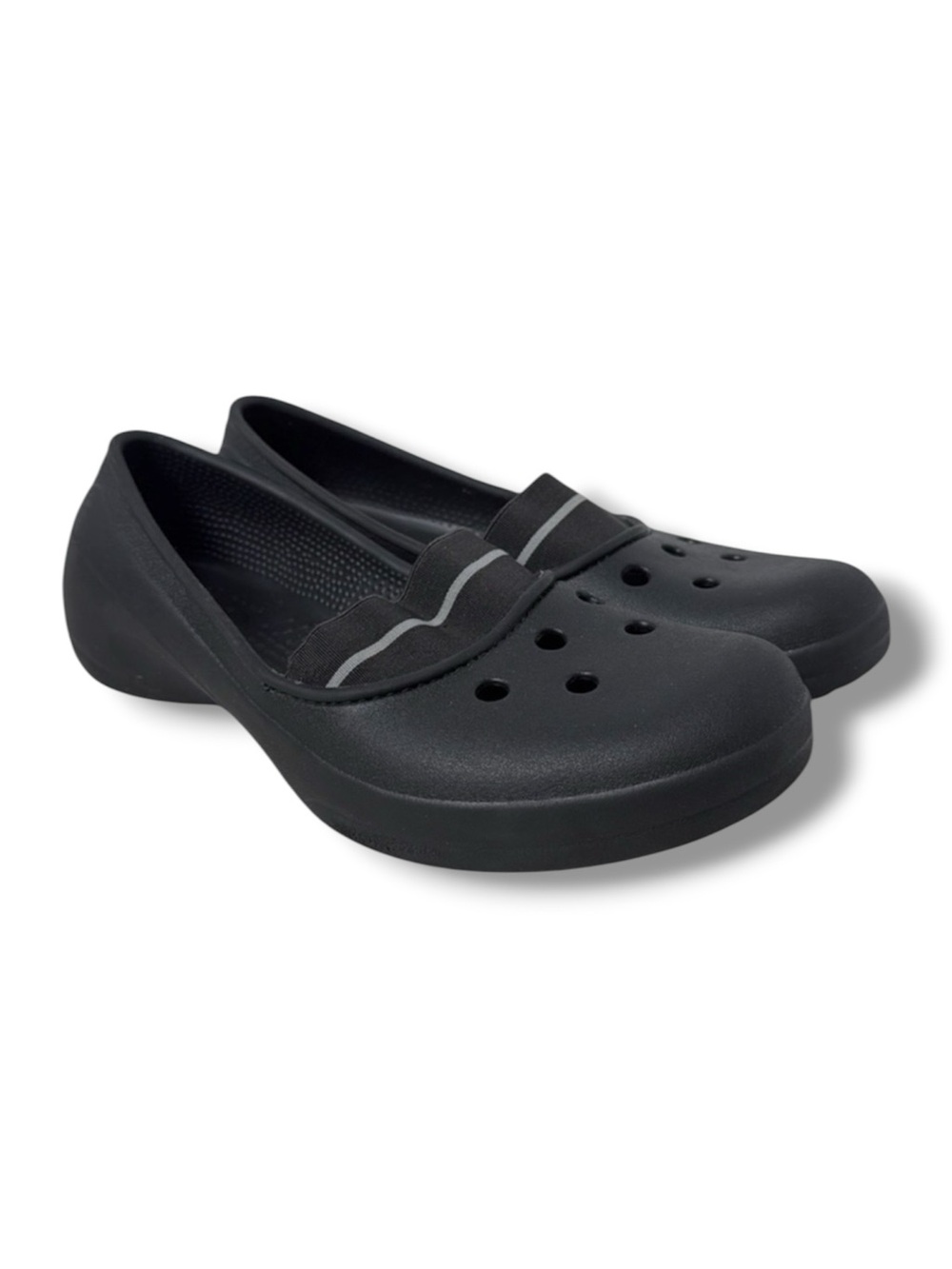 Crocs Black Juneau Comfort Shoe Flats Slip On Lightweight Casual Everyday